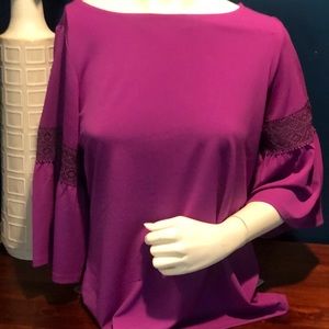 Purple Blouse with lace accent